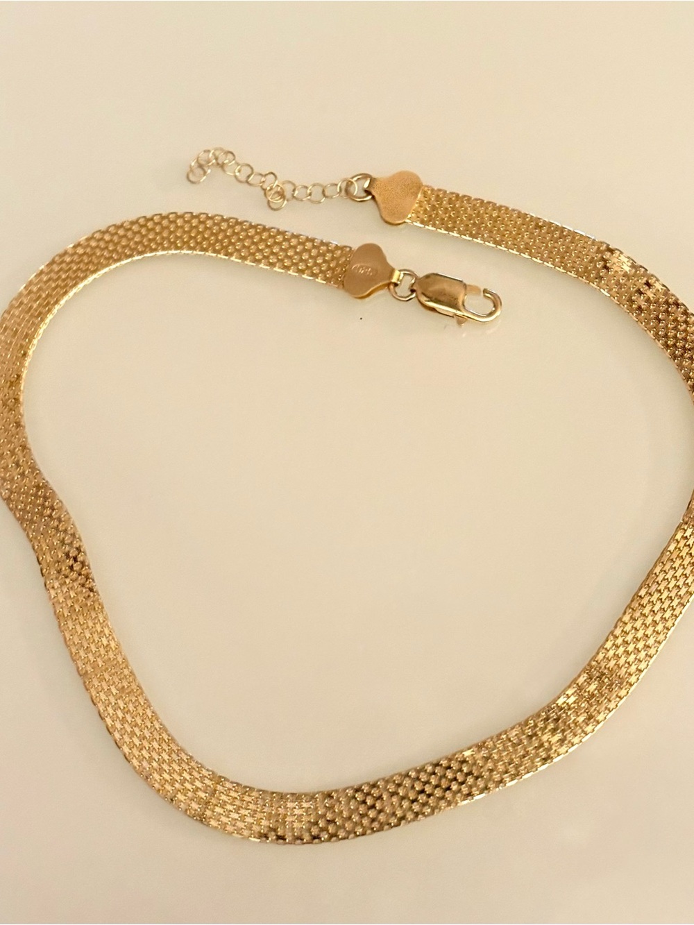 Vintage Veronese Italy 925 Sterling Silver Textured Omega Necklace - 18"